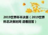 2019世界杯半決賽（2019世界杯總決賽時間 請看回答）
