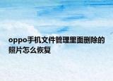 oppo手機文件管理里面刪除的照片怎么恢復(fù)