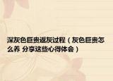 深灰色巨貴返灰過程（灰色巨貴怎么養(yǎng) 分享這些心得體會）