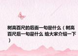 樹高百尺的后面一句是什么（樹高百尺后一句是什么 給大家介紹一下）