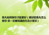魚丸如何保存才能更好（煮好的魚丸怎么保存 你一定要知道的生活小常識）