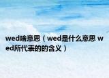 wed啥意思（wed是什么意思 wed所代表的的含義）