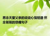 思念天堂父親的說(shuō)說(shuō)心情短語(yǔ) 懷念爸爸的悲痛句子