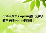 opitus汽車（opirus是什么牌子的車 關(guān)于opirus的簡介）