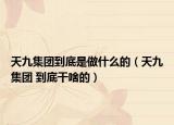 天九集團(tuán)到底是做什么的（天九集團(tuán) 到底干啥的）