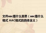 文件aac是什么意思（aac是什么格式 AAC格式的具體含義）