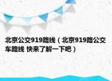 北京公交919路線（北京919路公交車路線 快來(lái)了解一下吧）