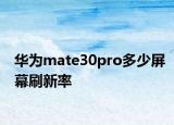 華為mate30pro多少屏幕刷新率