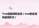 True的副詞和名詞（true的名詞和副詞形式）