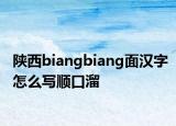 陜西biangbiang面漢字怎么寫(xiě)順口溜