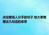 決定跟情人分手的句子 給大家整理這幾句話的意思