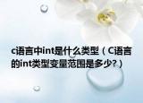 c語(yǔ)言中int是什么類型（C語(yǔ)言的int類型變量范圍是多少?）