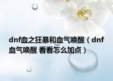 dnf血之狂暴和血氣喚醒（dnf血氣喚醒 看看怎么加點）