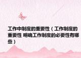工作中制度的重要性（工作制度的重要性 明確工作制度的必要性有哪些）