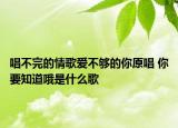 唱不完的情歌愛(ài)不夠的你原唱 你要知道哦是什么歌