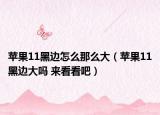 蘋果11黑邊怎么那么大（蘋果11黑邊大嗎 來看看吧）