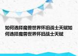 如何選擇魔獸世界懷舊戰(zhàn)士天賦如何選擇魔獸世界懷舊戰(zhàn)士天賦