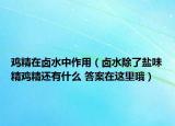 雞精在鹵水中作用（鹵水除了鹽味精雞精還有什么 答案在這里哦）
