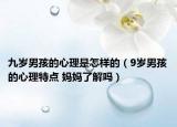 九歲男孩的心理是怎樣的（9歲男孩的心理特點 媽媽了解嗎）
