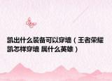 凱出什么裝備可以穿墻（王者榮耀凱怎樣穿墻 屬什么英雄）