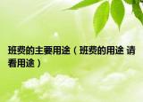 班費的主要用途（班費的用途 請看用途）