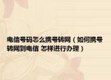 電信號(hào)碼怎么攜號(hào)轉(zhuǎn)網(wǎng)（如何攜號(hào)轉(zhuǎn)網(wǎng)到電信 怎樣進(jìn)行辦理）