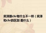 奕澤跟chr有什么不一樣（奕澤和chr的區(qū)別 是什么）