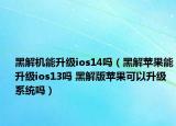 黑解機能升級ios14嗎（黑解蘋果能升級ios13嗎 黑解版蘋果可以升級系統(tǒng)嗎）