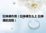 拉伸課作用（拉伸課怎么上 拉伸課的流程）