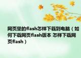 網(wǎng)頁里的flash怎樣下載到電腦（如何下載網(wǎng)頁flash版本 怎樣下載網(wǎng)頁flash）