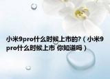 小米9pro什么時候上市的?（小米9pro什么時候上市 你知道嗎）