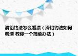 滑鉛釣法怎么看漂（滑鉛釣法如何調(diào)漂 教你一個簡單辦法）