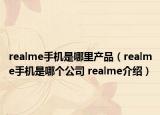 realme手機是哪里產品（realme手機是哪個公司 realme介紹）