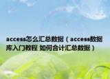 access怎么匯總數(shù)據(jù)（access數(shù)據(jù)庫(kù)入門教程 如何合計(jì)匯總數(shù)據(jù)）