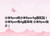 小米9pro和小米9por5g版區(qū)別（小米9por有4g版本嗎 小米9por簡介）