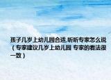 孩子幾歲上幼兒園合適,聽聽專家怎么說（專家建議幾歲上幼兒園 專家的看法很一致）