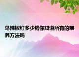 鳥辣椒紅多少錢你知道所有的喂養(yǎng)方法嗎