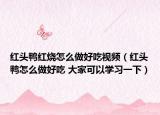 紅頭鴨紅燒怎么做好吃視頻（紅頭鴨怎么做好吃 大家可以學(xué)習(xí)一下）