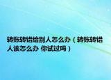 轉(zhuǎn)賬轉(zhuǎn)錯給別人怎么辦（轉(zhuǎn)賬轉(zhuǎn)錯人該怎么辦 你試過嗎）