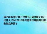 dnf2020盒子能開出什么（dnf盒子能開出什么 DNF2018年開魔盒攻略能開出哪些物品東西）