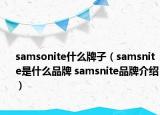 samsonite什么牌子（samsnite是什么品牌 samsnite品牌介紹）