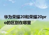 華為榮耀20和榮耀20pro的區(qū)別在哪里