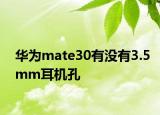 華為mate30有沒有3.5mm耳機(jī)孔