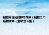 站樁帶給我的神奇效果（站樁三年后的效果 讓你欲罷不能）