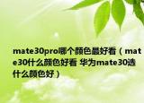mate30pro哪個顏色最好看（mate30什么顏色好看 華為mate30選什么顏色好）