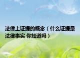 法律上證據(jù)的概念（什么證據(jù)是法律事實 你知道嗎）