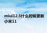 miui12.5什么時候更新小米11