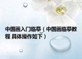 中國(guó)畫(huà)入門(mén)臨摹（中國(guó)畫(huà)臨摹教程 具體操作如下）