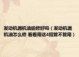 發(fā)動機漏機油能修好嗎（發(fā)動機漏機油怎么修 看看用這4招管不管用）