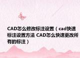 CAD怎么修改標(biāo)注設(shè)置（cad快速標(biāo)注設(shè)置方法 CAD怎么快速更改所有的標(biāo)注）